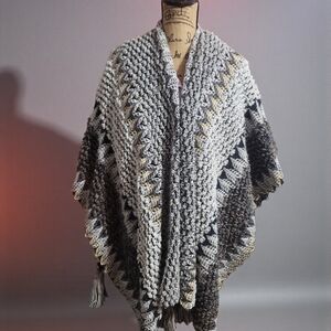 Chunky Knit Women's Sweater Poncho